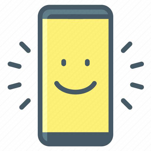 Smile, emoji, mobile, phone, happy icon - Download on Iconfinder