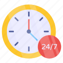 24hr service, 24 hr support, round the clock, stopwatch, ticker
