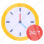 24hr service, 24 hr support, round the clock, stopwatch, ticker 