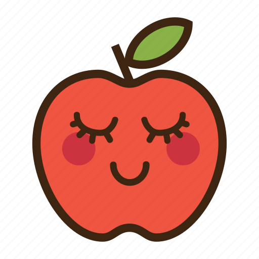 Apple, emoji, expression, fruit, good, red, shy icon - Download on Iconfinder