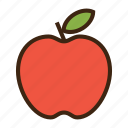 apple, emoji, expression, fruit, healthy, leaf, red 