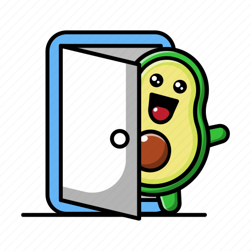 Cute, avocado, exit, door, green, food, vegan icon - Download on Iconfinder
