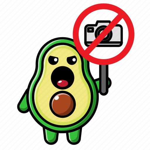 Cute, avocado, no, camera, sign, green, food icon - Download on Iconfinder