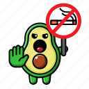 cute, avocado, no, smoking, sign, green, food, vegan, fruit
