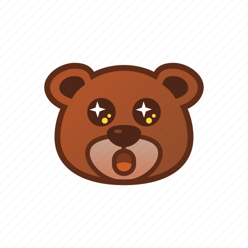Amazed, bear, cute, emoticon, shocked icon - Download on Iconfinder