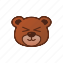 bear, cute, emoticon, shy