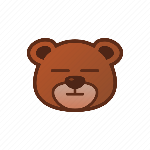 Bear, cute, emoticon, no expression icon - Download on Iconfinder