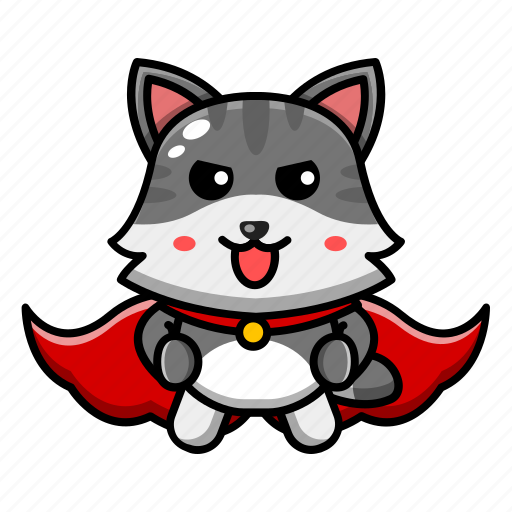 Cute, cat, superhero, pet, animal, cartoon, paw icon - Download on Iconfinder