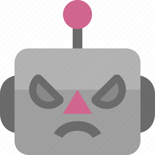 Angry, avatar, cute, emoji, emoticon, machine, robot icon - Download on Iconfinder