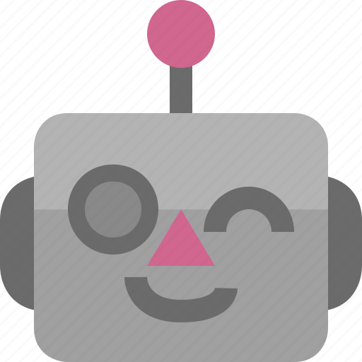 Avatar, cute, emoji, emoticon, machine, robot, wink icon - Download on Iconfinder
