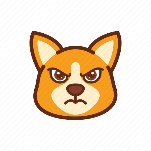 Angry, corgi, cute, dog, emoticon, expression icon - Download on Iconfinder