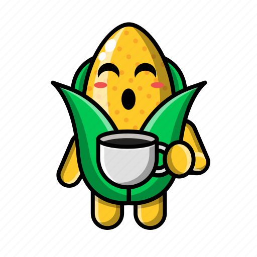 Cute, corn, drinking, coffee, vegetable, snack, farm icon - Download on Iconfinder