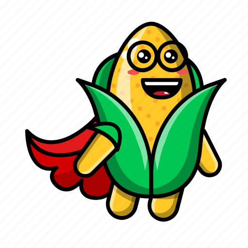 Cute, corn, superhero, character, vegetable, snack, farm icon - Download on Iconfinder