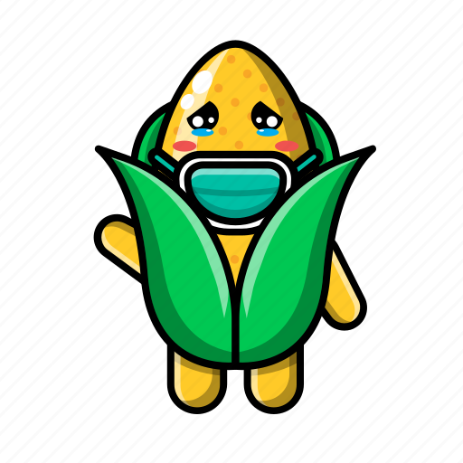 Cute, corn, wearing, mask, vegetable, snack, farm icon - Download on Iconfinder