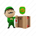 courier, delivery, cute, character, box, shipping, transport, package, distribution 