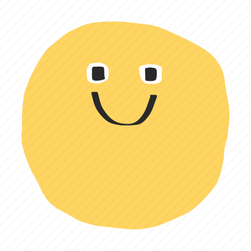 Cute, doodle, cartoon, emoji, face, smile, emotion icon - Download on Iconfinder