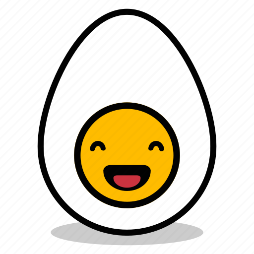 Boiled, breakfast, egg, emoji, expression, happy, yolk icon - Download on Iconfinder