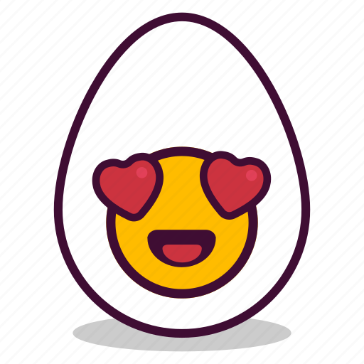 Boiled, breakfast, egg, emoji, expression, heart, yolk icon - Download on Iconfinder