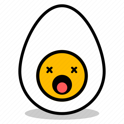 Boiled, breakfast, egg, emoji, expression, spoiled, yolk icon - Download on Iconfinder