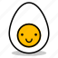 boiled, breakfast, egg, emoji, expression, smile, yolk 