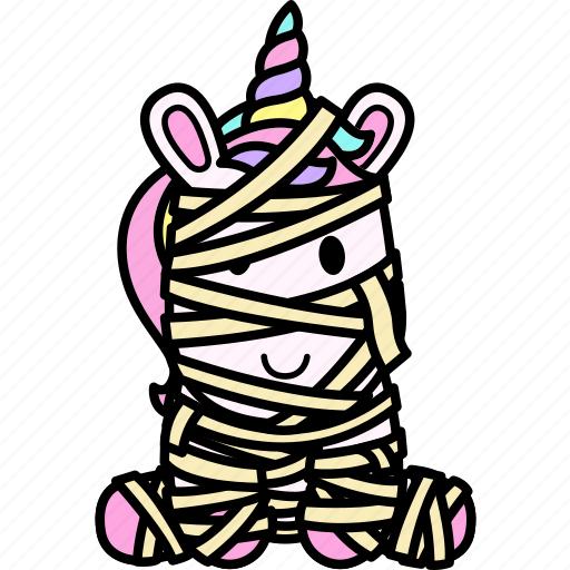 Unicorn, mummy, bandage, cute, halloween icon - Download on Iconfinder
