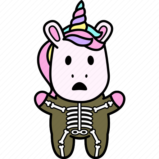 Unicorn, skeleton, boo, ghost, halloween icon - Download on Iconfinder