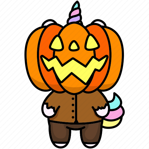 Pumpkin, head, unicorn, mask, halloween icon - Download on Iconfinder