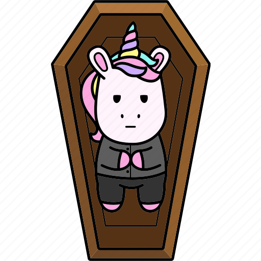 Corpse, unicorn, coffin, dead, halloween icon - Download on Iconfinder