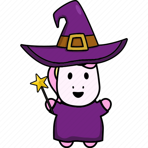 Unicorn, witch, wearing, magic, halloween icon - Download on Iconfinder