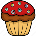cupcake, eyeball, creepy, sweet, halloween