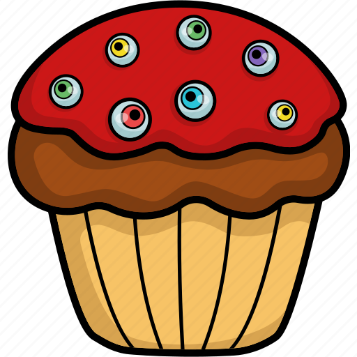 Cupcake, eyeball, creepy, sweet, halloween icon - Download on Iconfinder
