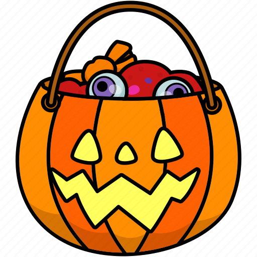 Pumpkin, candy, basket, trick, treat, halloween icon - Download on Iconfinder