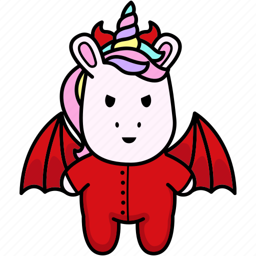 Unicorn, devil, evil, wings, halloween icon - Download on Iconfinder