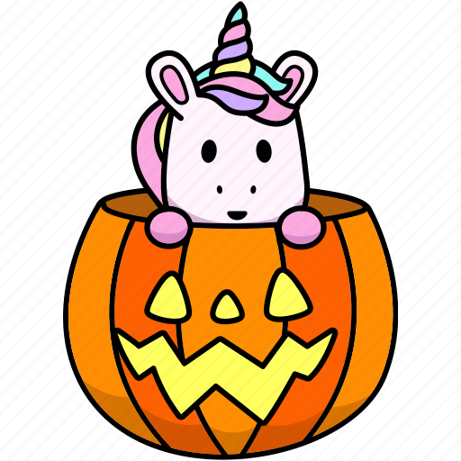Unicorn, pumpkin, sit, bowl, halloween icon - Download on Iconfinder