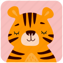 animal, cute, face, head, portrait, tiger 