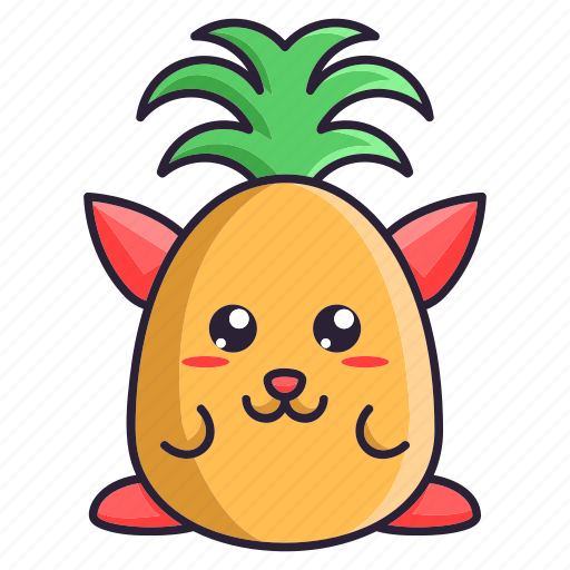 Pineapple, helathy, food, fruit, fresh, cat, cute icon - Download on Iconfinder