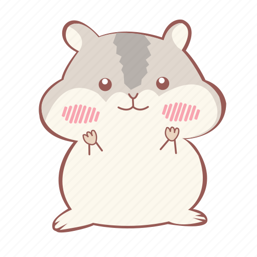Animal, cute, grey, hamster, happy, shy icon - Download on Iconfinder
