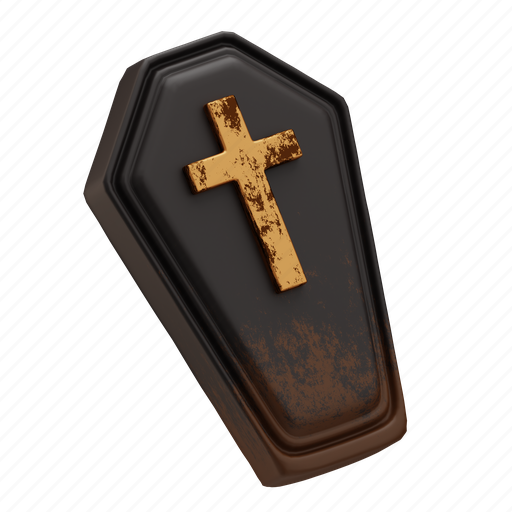 Coffin, horror, halloween, spooky, scary, celebration, autumn 3D illustration - Download on Iconfinder
