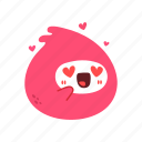 kawaii, cute, emoji, emoticon, love, heart, eyes