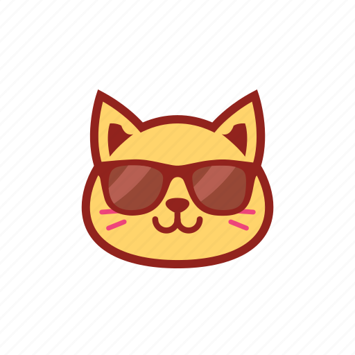 Cool, cute, emoticon, expression, glasses, kitty icon - Download on Iconfinder