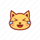 cute, emoticon, expression, kitty, laugh, tears 