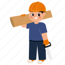 construction, worker, employee, repair, tool, people, work, labor day, cartoon
