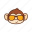 cool, cute, emoticon, expression, funny, glasses, monkey 