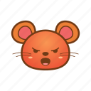 angry, animal, cute, emoji, mad, mouse