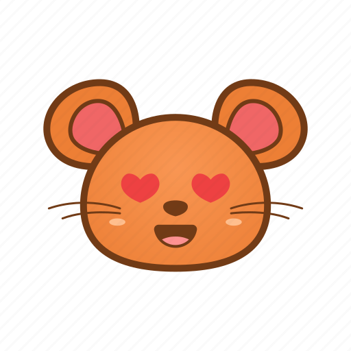 Animal, cute, emoji, in, love, mouse icon - Download on Iconfinder