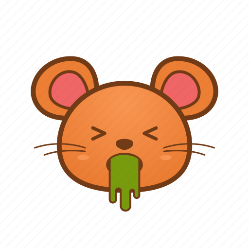 Animal, cute, emoji, mouse, puke icon - Download on Iconfinder