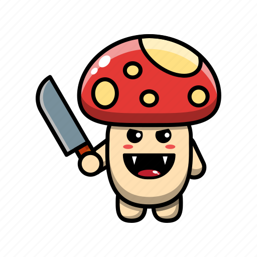 Cute, mushroom, knife, plant, fungus, vegetable, nature icon - Download on Iconfinder
