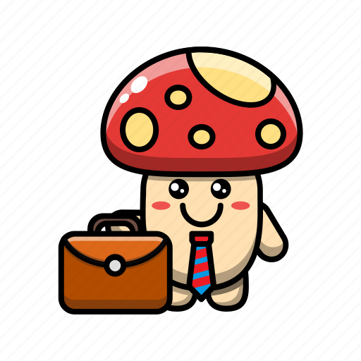 Cute, mushroom, businessman, plant, fungus, vegetable, nature icon - Download on Iconfinder