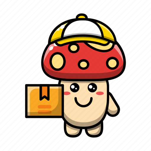 Cute, mushroom, courier, plant, fungus, vegetable, nature icon - Download on Iconfinder