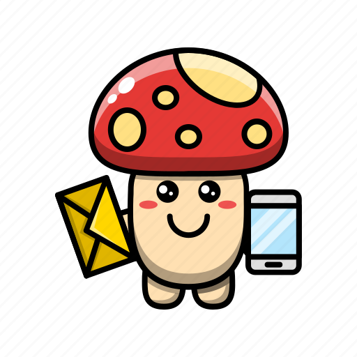Cute, mushroom, mail, plant, fungus, vegetable, nature icon - Download on Iconfinder